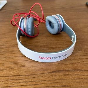 BEATS by dr. dre solo HD wired headphones (white with red)